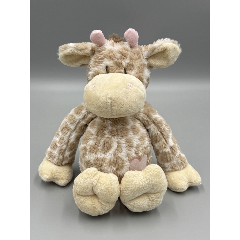 Demdaco Giraffe Tan Pink Plush 12 Inch Stuffed Animal Toy